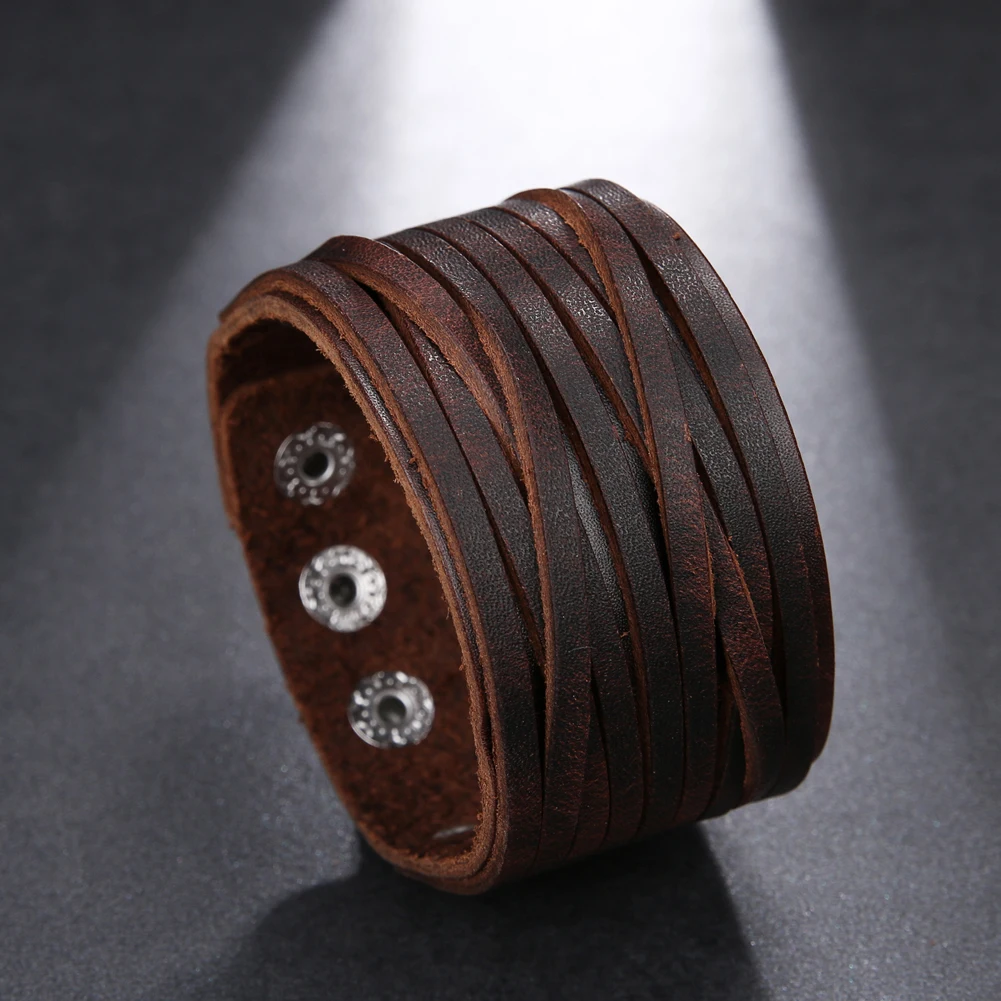 Vintage Handmade Weave Genuine Leather Bracelet Men Personalized Cuff Wide Leather Bracelet Pulsera Hombre,bracelet jewelry