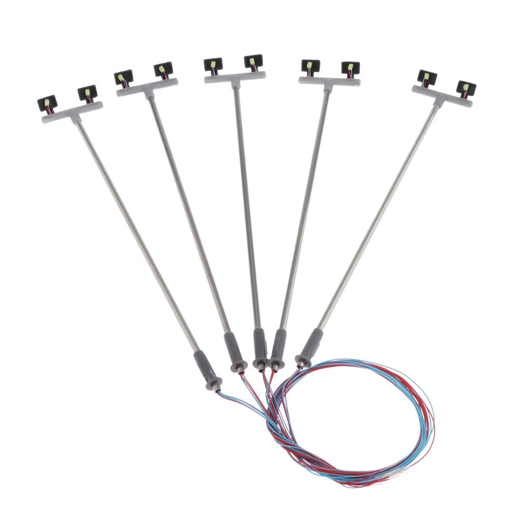 5pcs 12cm Model HO Scale Railway Train 3V Lamppost Street Lights 1:87