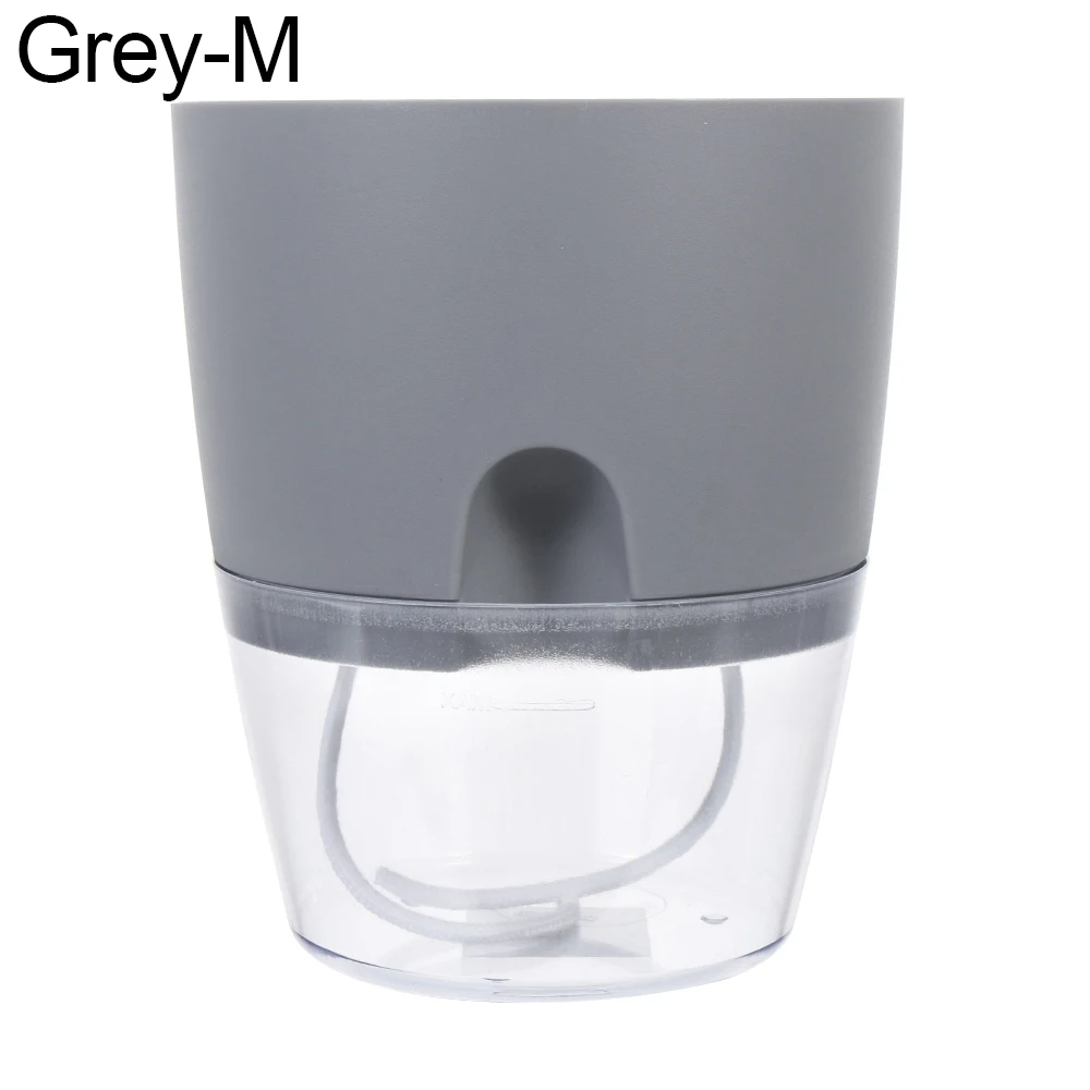 2-Layer Lazy Self-watering Flowerpot Sprinkling Fower Pot Automatic Water Container with Cotton Rope Home Garden Decor 