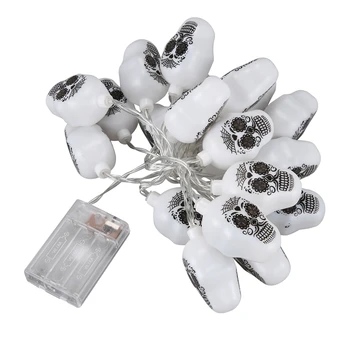 

20 LED Skull Halloween Light String Room Decoration Light String Battery Powered ,Holiday Party Light String