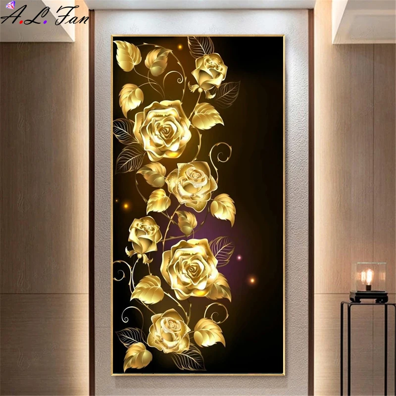 Black Golden Rose Flower Butterfly Abstract Wall Art Canvas Painting Poster Print Horizonta Picture for Living bedRoom Decor | Дом и сад