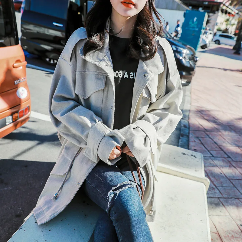

Short-height Trench Coat Women's Short Korean-style 2019 Spring Clothing New Style Workwear Slimming Versatile Coat British-Styl
