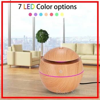 

130ML Mini USB Ultrasonic Cool Mist Humidifier Aroma Essential Oil Diffuser Air Purifier 7 Color Change Light for Office