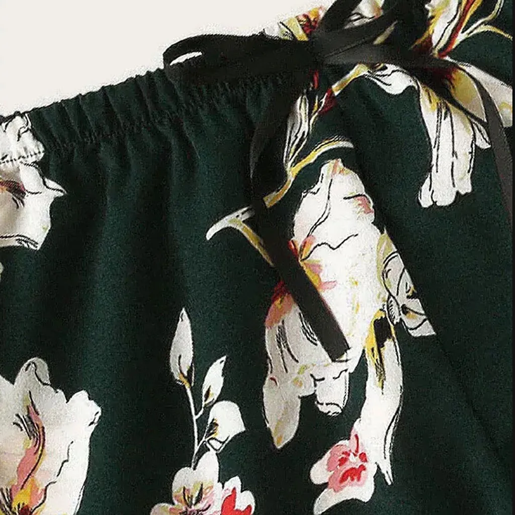 Женские кружевные шорты с принтом летние повседневные в стиле бохо бантом