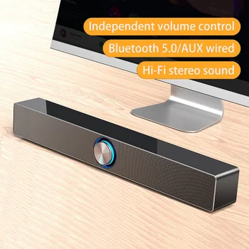 

V193 Wired Wireless Speaker TV Sound Bar Bass Bluetooth Speaker Home Theater Hi-Fi Surround Soundbar for PC TV Subwoofer AUX USB