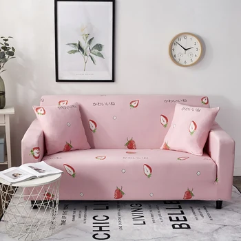 

Thumbedding Japanese Sofa Cover Strawberry Sweet Cute High End Durable Stretchable Soft Pink Couch Cover For Living Room