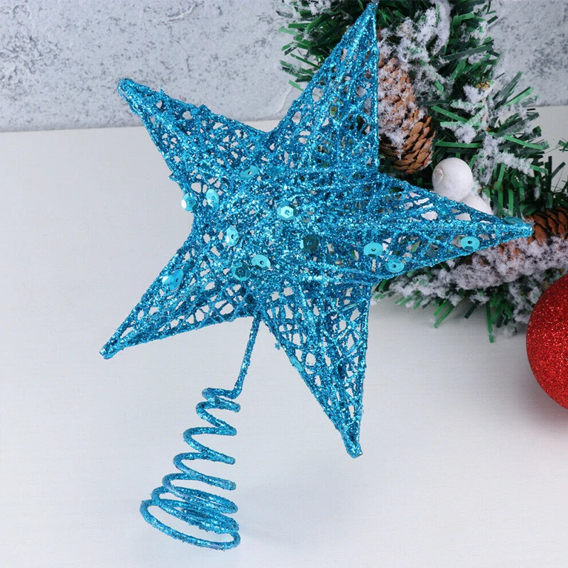 Украшение для рождественской елки блестящая подвеска в виде пятиконечной звезды