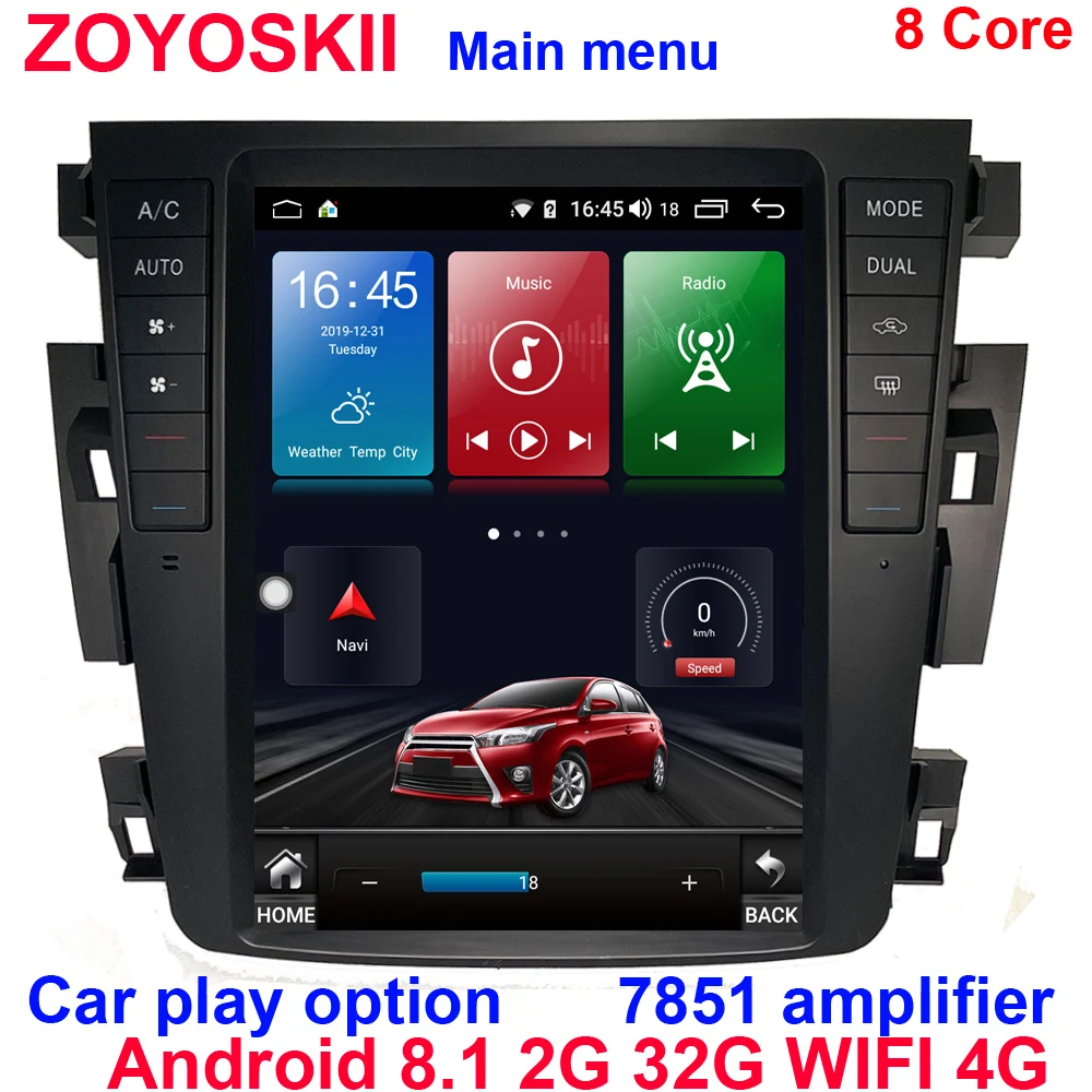 Android 10 os 4 дюймов IPS вертикальный HD экран автомобильный gps мультимедийный радио navi