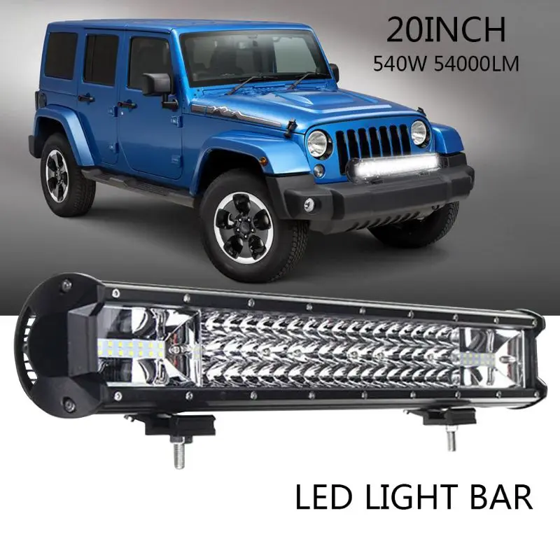 

20Inch 540W LED Work Light Bar Flood Spot Combo Offroad Driving Lamp Car Truck 1014