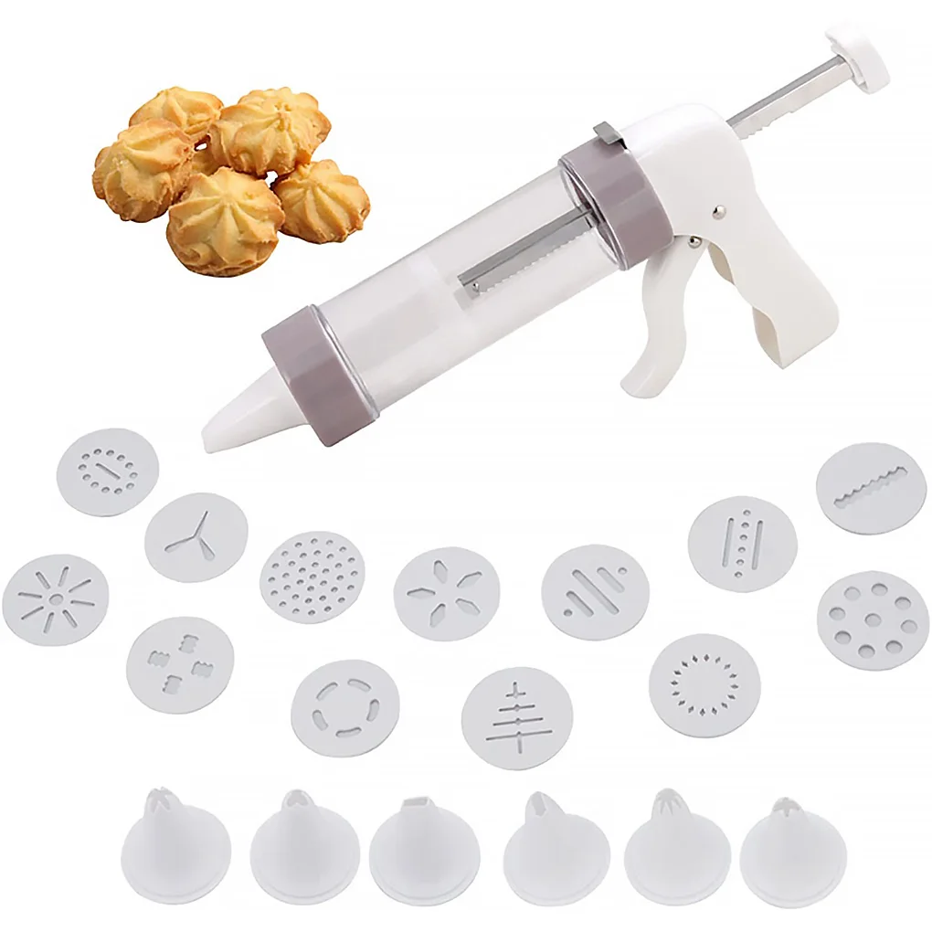 DIY Biscuit Machine Cookie Maker Icing Cookie Press Set with Stamp and Nozzles Home Bakery Baking Tool