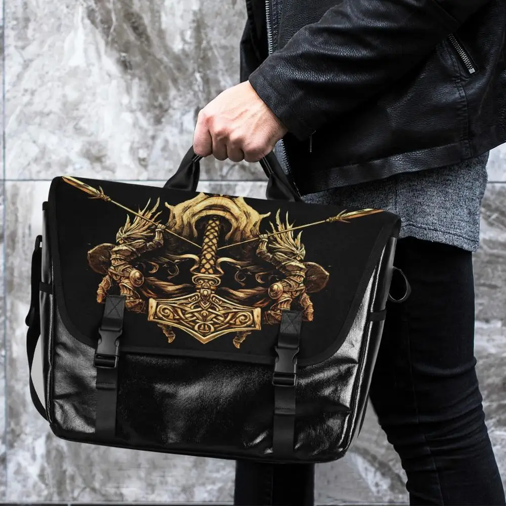 

ALAZA Men's Messenger Canvas Bag sskull Briefcase Travel Shoulder Crossbody bag Tote Handbag Large Casual Business Laptop Pocket