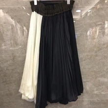 Autumn Early New Girl Drawstring, Belt Receiving, Colour Matching, Medium-length Half-length Skirt 906