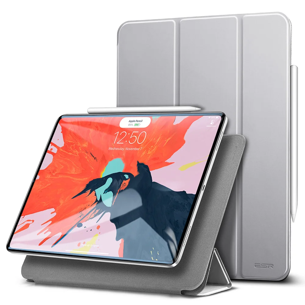 Магнитный умный чехол ESR для iPad Pro 11, чехол с тройной подставкой, Магнитный чехол с магнитным креплением, прорезиненное покрытие для iPad Pro11 - Цвет: Gray