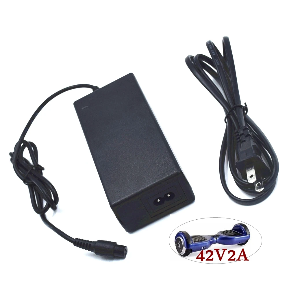

42V 2A Smart Power Battery Charger For 36V Li-ion Scooter Wheel Balance Electric Hoverboard Power Adapter EU US Plug 220V 110V