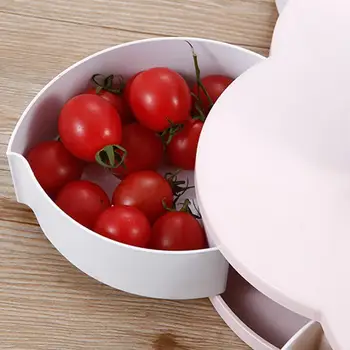 

Rotating blossom Petal snack Box Pink/blue Double Single Divided Layer nuts candy Fruit Fruit supplies Plate Snack Bowl kit K7H2