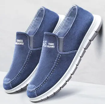 

Men Loafers 2020 Spring vintage Men denim Shoes soft bottom Shoes Light Canvas Youth Shoes Men Breathable Fashion Flat Footwear