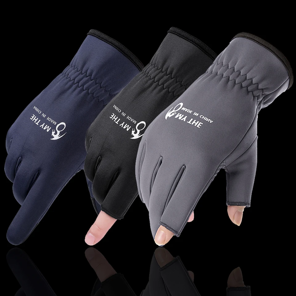 WALK FISH Winter Warm Fishing Gloves Touchscreen Waterproof Anti-Slip Gloves Fishing Gloves Durable Carp Fishing Cycling Gloves