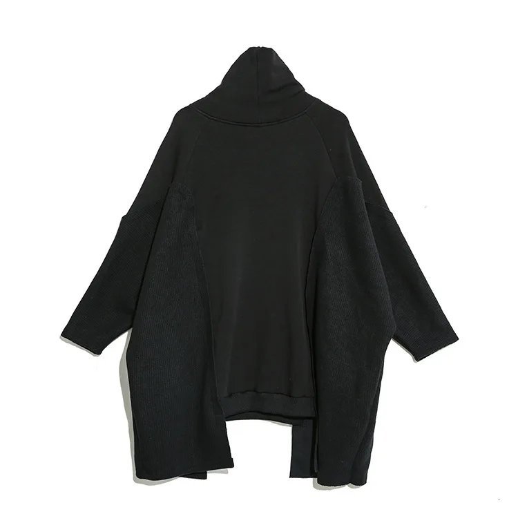 SuperAen Europe Wild Hoody Cotton Sweatshirts Women Winter New Casual Fashion Velvet Pluz Size Turtleneck Sweatshirts