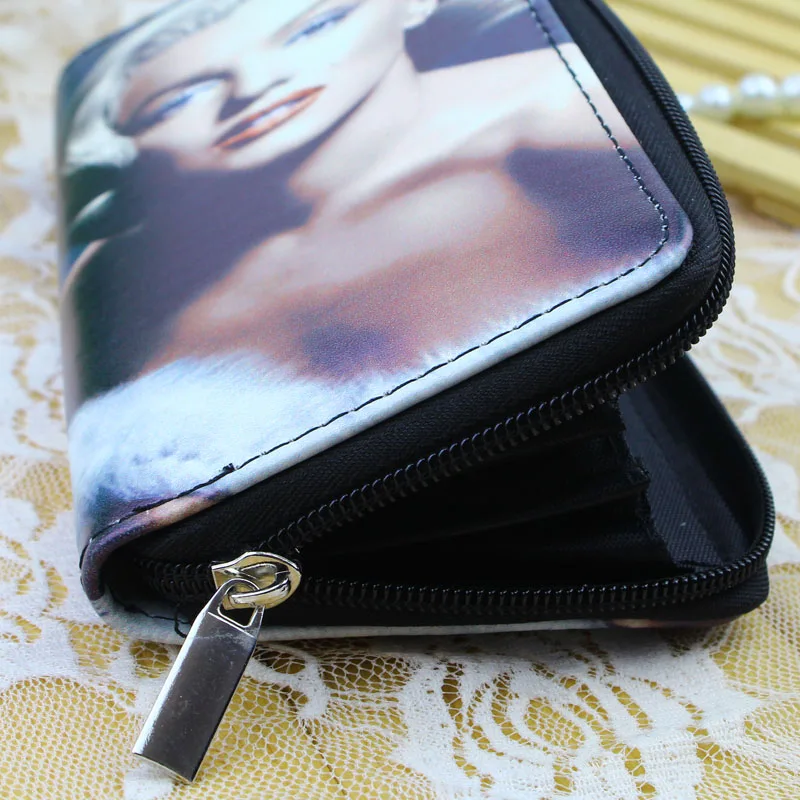 Brand Women Wallets Card ID Holder Soft PU Leather Cute Girls Marily Monro Character Lady Handbags Coin Purse Female Wallet Bag 3