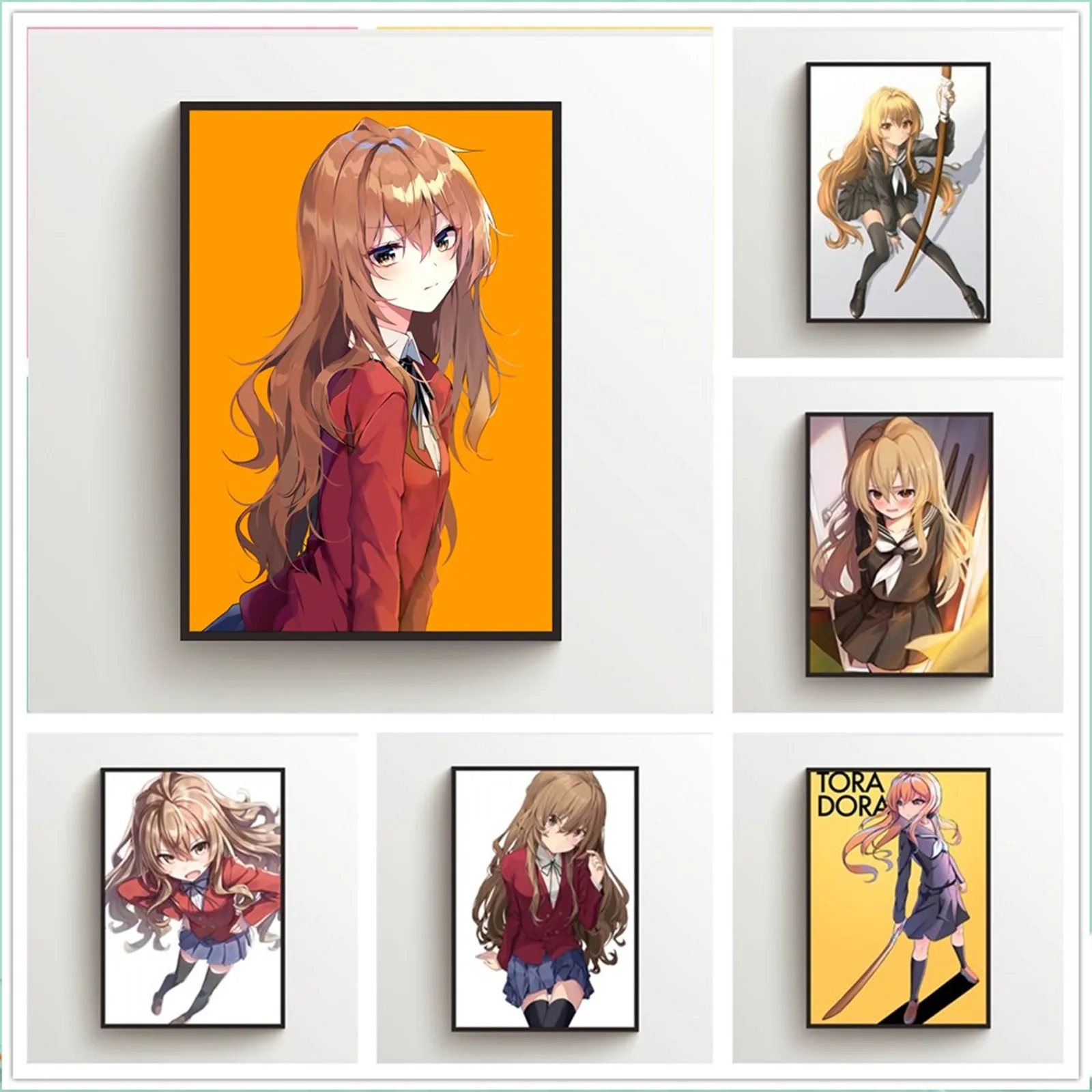  YOUQIAO Anime Toradora Ryuuji Takasu Aisaka Taiga Poster  Decorative Painting Canvas Wall Art Living Room Posters Bedroom Painting  20x30inch(50x75cm) : לבית ולמטבח