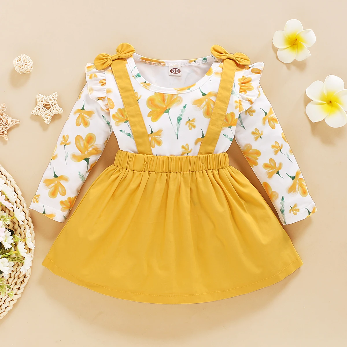 Free Shipping Toddler Girl Winter Clothes Baby Clothes Girl Yellow
