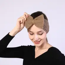 Женская головная лента с бантом, термальная эластичная трикотажная спортивная повязка для волос, повязка на голову, головной убор