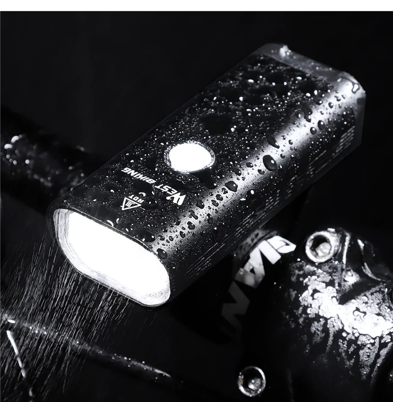 WEST BIKING Bike Front Light Induction Bicycle Bright Light USB Charging Flashlight Cycling Waterproof Torch Bike Headlight