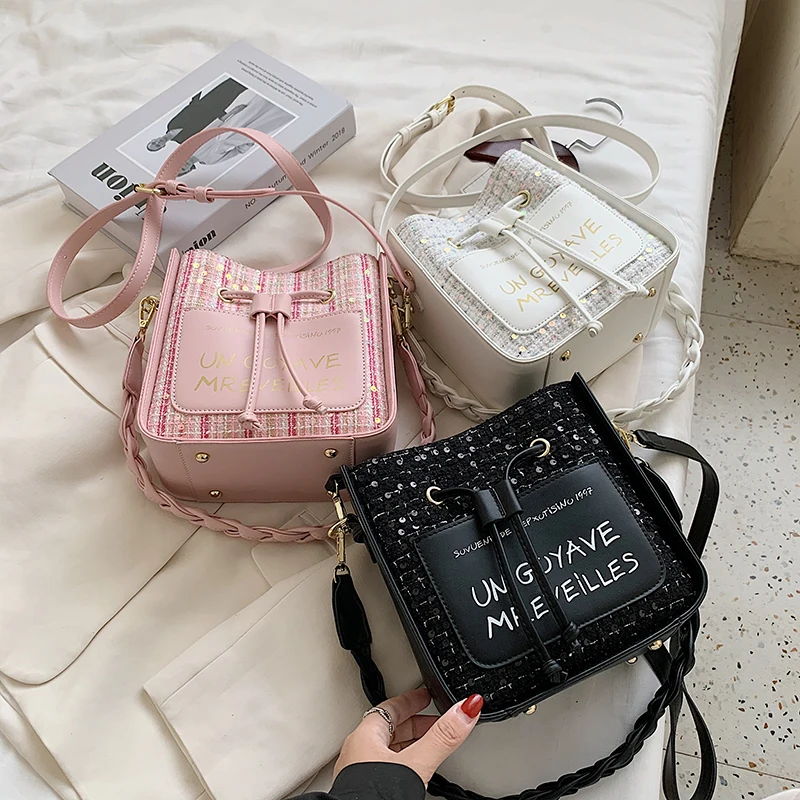 

OLSITTI Brand Original Design Shoulder Bags For Women 2020 New Letter Korean Version Of Handbag Fashion Crossbody Bucket Bag