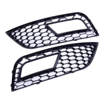 

8K0807682K 8K0807681K 1 Pair of Black Honey-comb Front Bumper Fog Light Grille fit for AUDI A4 B8.5 RS4 STYLE 2013-2015 2016