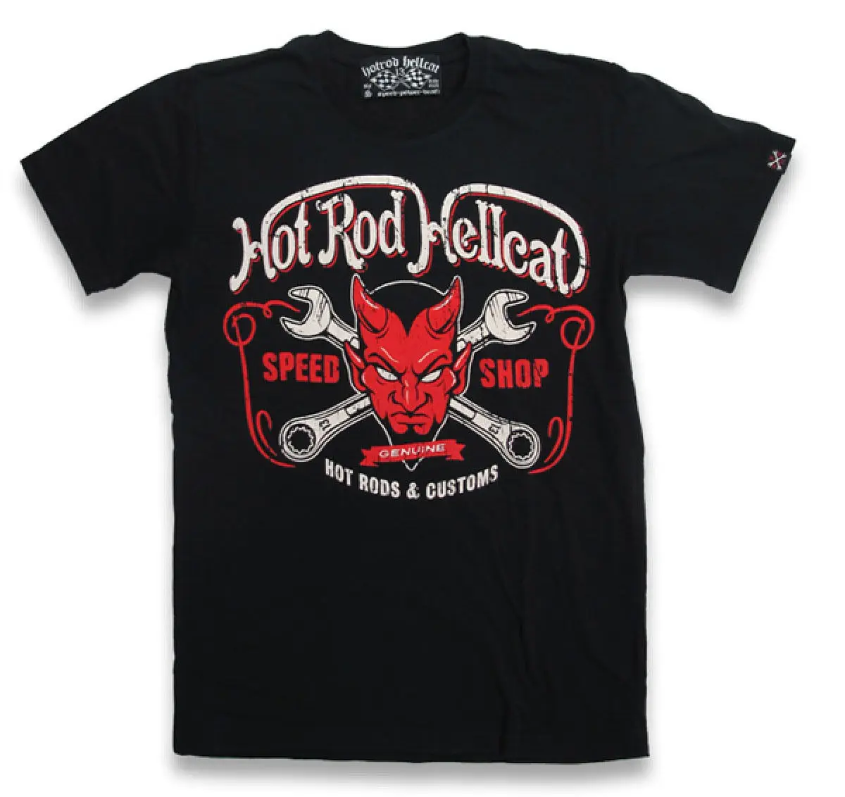 

2019 New Short Hotrod Hellcat Herren Devil T Shirt Biker Tattoo Oldschool Custom Style Short Tee100% Cottonsummer Tee Shirt