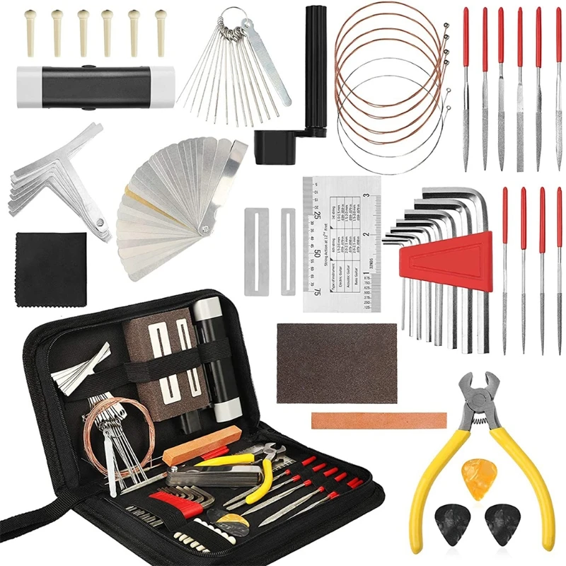 54Pcs Complete Guitar Repairing Maintenance Tool Kit Guitar Repair