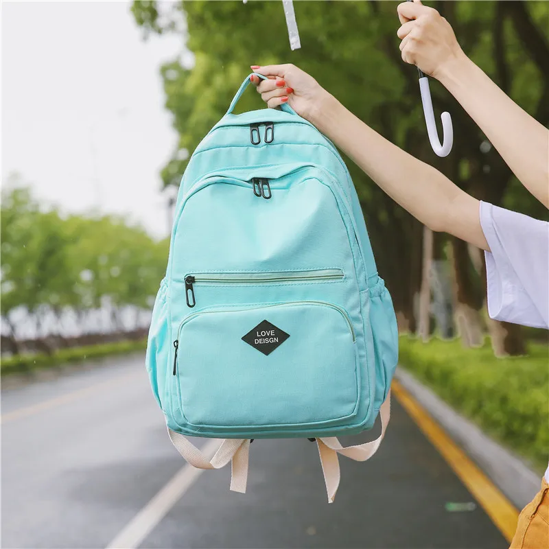 

New Style Waterproof Nylon Cloth Backpack Large Capacity Multi-Bag Japanese Korean Hipster College Style School Bag Student Scho