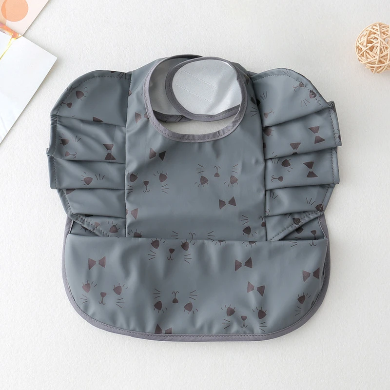 Baby Accessories luxury	 Baby Bibs INS Nordic Style Angel Feed Pocket Burp Girl Boy Infant Meals Bib Waterproof Easy Clean Cute Elephant Bibs Soft PU accessoriesbaby eating  Baby Accessories