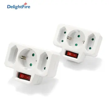 

EU Socket With ON/OFF Switch Multiple Plug Power Strip Socket Adapter 16A/250V EU German Standard Power Supply Plug Adapter