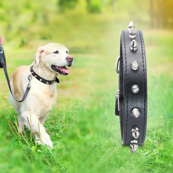 

Punk Round Style Dog Collar PU Leather Round Spiked Pet Collars Leather Necklace for Small dogs Pet Supplies