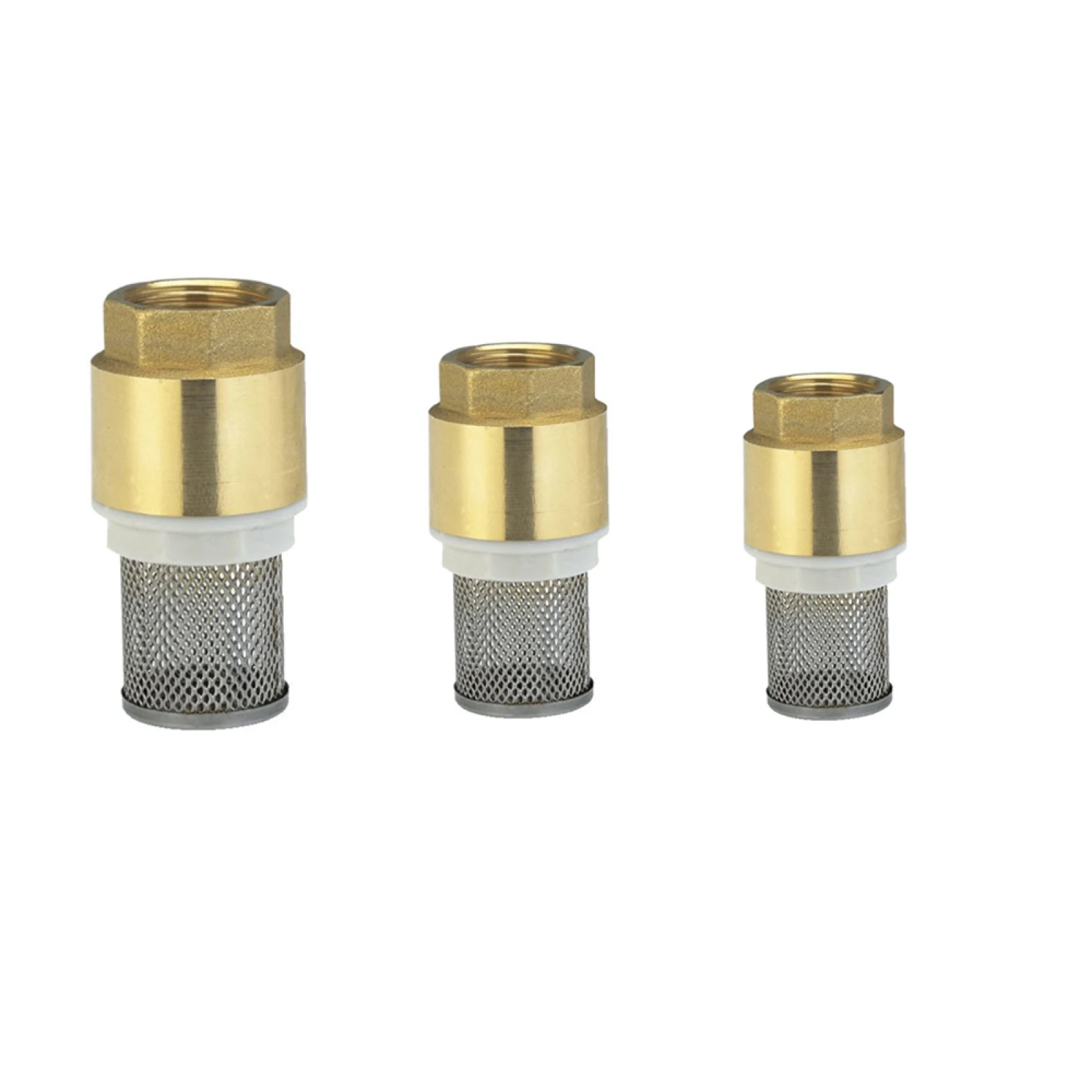 1/2" 3/4" 1" Brass Vertical Check Valve Water Pump Bottom Valve With Filter Female Brass Check Valve With Steel Strainer Filter