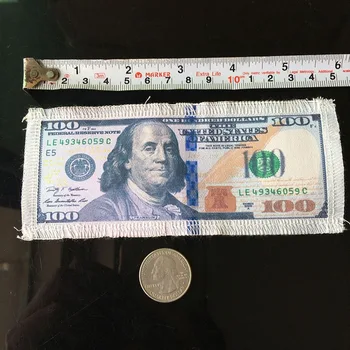 

100 Dollars Coming Embroidery Patch Clothes Stickers Flying Money Currency Cheap Patches for Clothing Bag Sew on Applique Badge