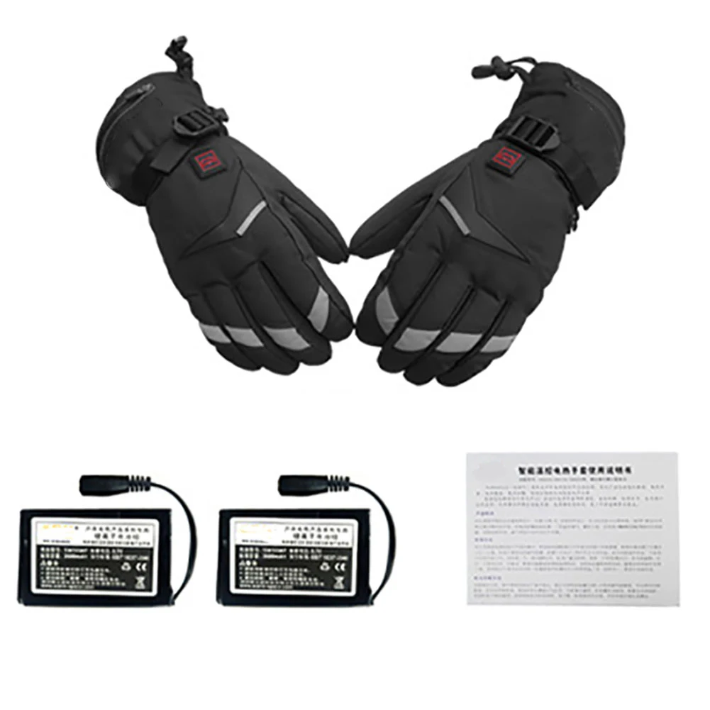 Зимние водонепроницаемые теплые перчатки с электрическим подогревом и сенсорным экраном