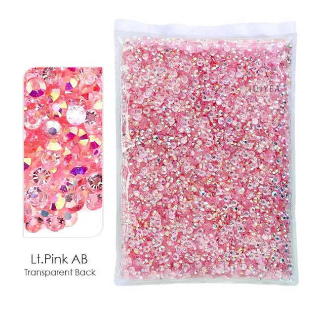 Big Package 2-6mm Mix Sizes Resin Non Hot Fix Rhinestones Bulk Wholesale AB flat back plastic crystals DIY glitters стразы stone TB-Lt.Pink AB
