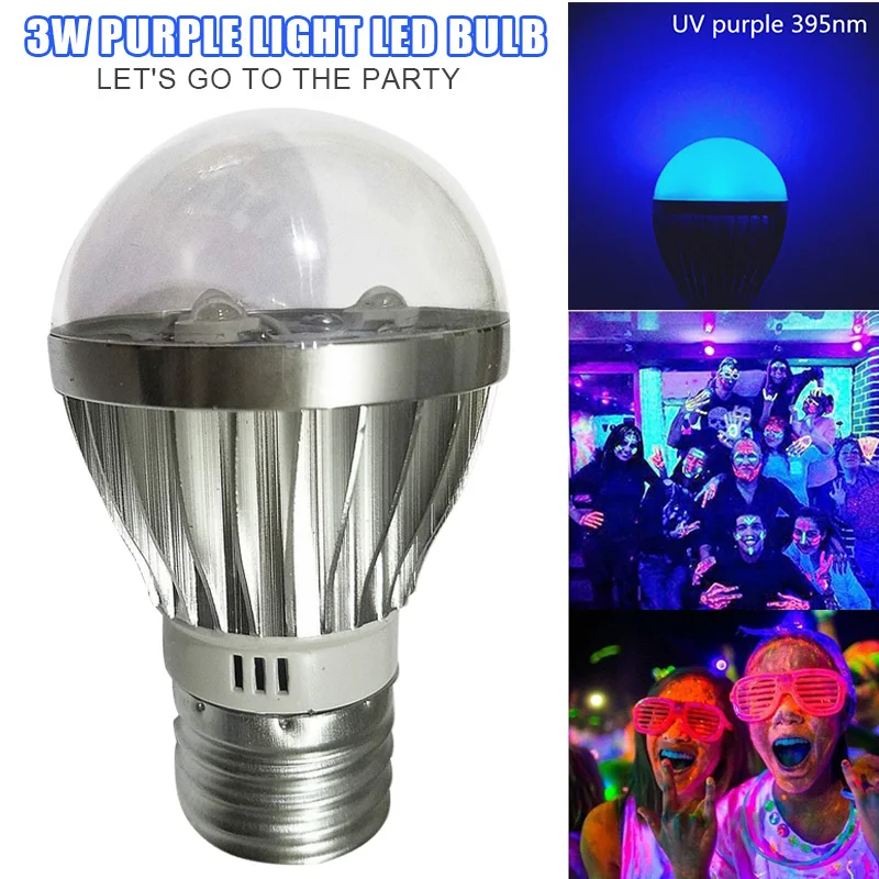 

Ultraviolet LED UV Light Bulbs Purple Lights 3W for Party Club 395nM CLH@8