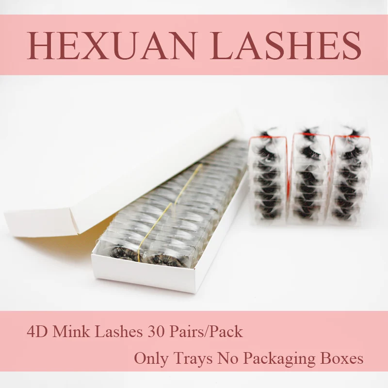 

Hexuan Lashes Wholesale 30 Pairs/Pack Eyelashes 3D Mink Lashes With Tray No Box 100% Hand Made Full Strip Mink Lashes