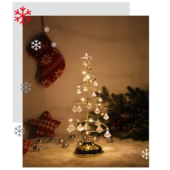 

LED USB 3D Table-Lamp Copper Wire Christmas Fire Tree Night Light for Home Holiday Bedroom Indoor Kids Bar Decor Fairy Light