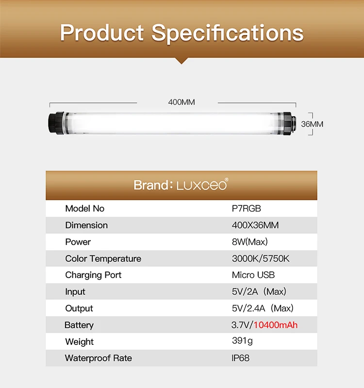 LUXCEO Waterproof RGB Light Wand P7RGB (13)