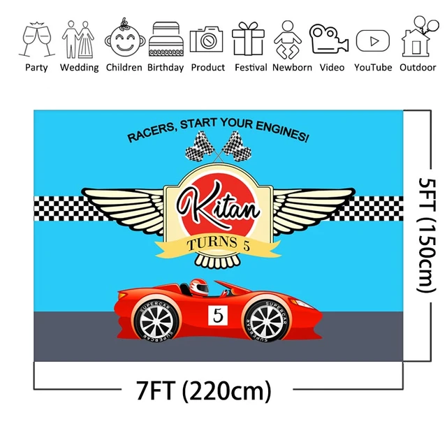 Carro De Corrida Infantil, Enfeite De Fundo Personalizado, Carro De Corrida  Vermelho, Fundo, Fotochamada, Meninos, Festa De Aniversário - Fundos -  AliExpress