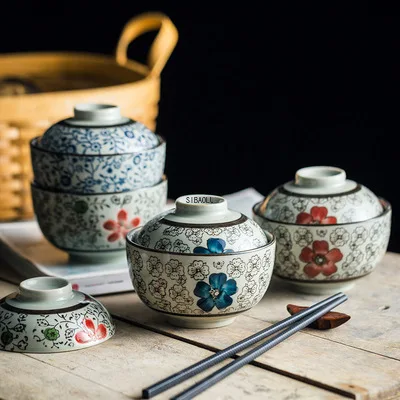 

Japanese-style Instant Noodle Bowl with Lid Stewing Bowl Steaming Bowl with Lid Ceramic Bowl Soup Cup with Lid