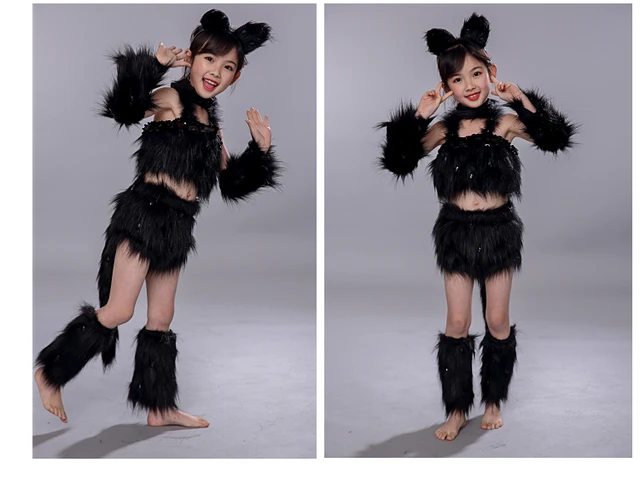 Halloween purim trajes de festa família combinando animal preto gato traje  cosplay macacão para adulto crianças menina fantasia vestido - AliExpress