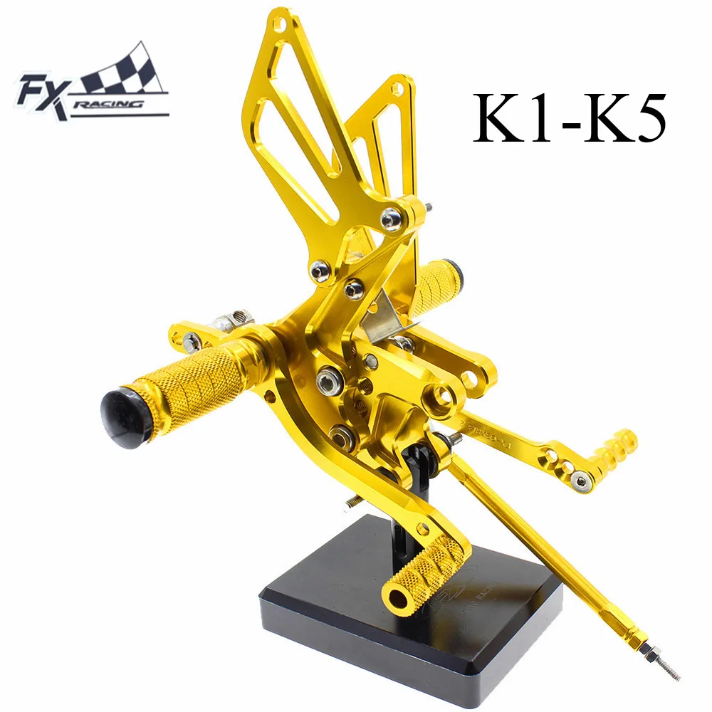 

FX Aluminum Motorcycle Rearsets Rear Set Foot Pegs Pedal Footrest For Suzuki GSXR 750 600 1997-2005 01 02 03 04 05