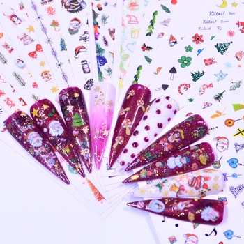 

YWK 1 PC Christmas/Garden Flowers/Dande Designs Manicure Sliders 3D Nail Art Decorations sticker Decal