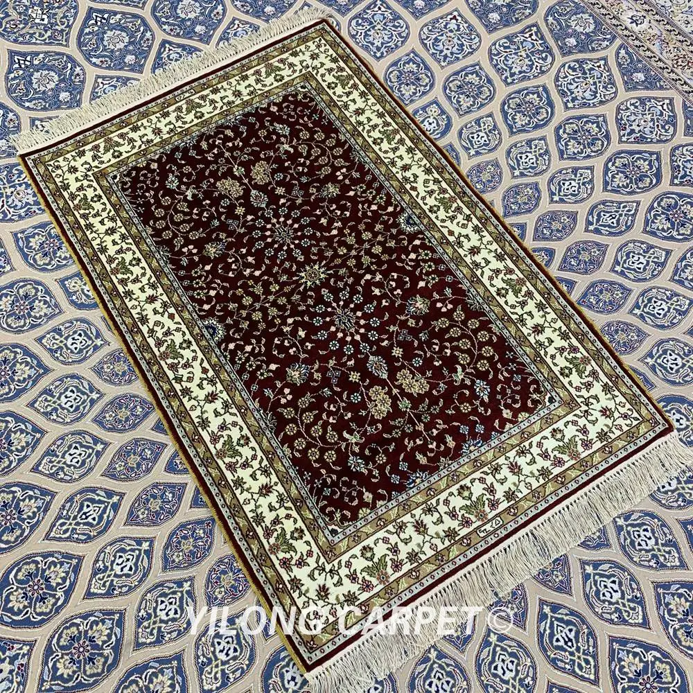 YILONG 2,5 'x4' персидский шелковый красный ковер ручной работы для украшения крыльца(YXR317B