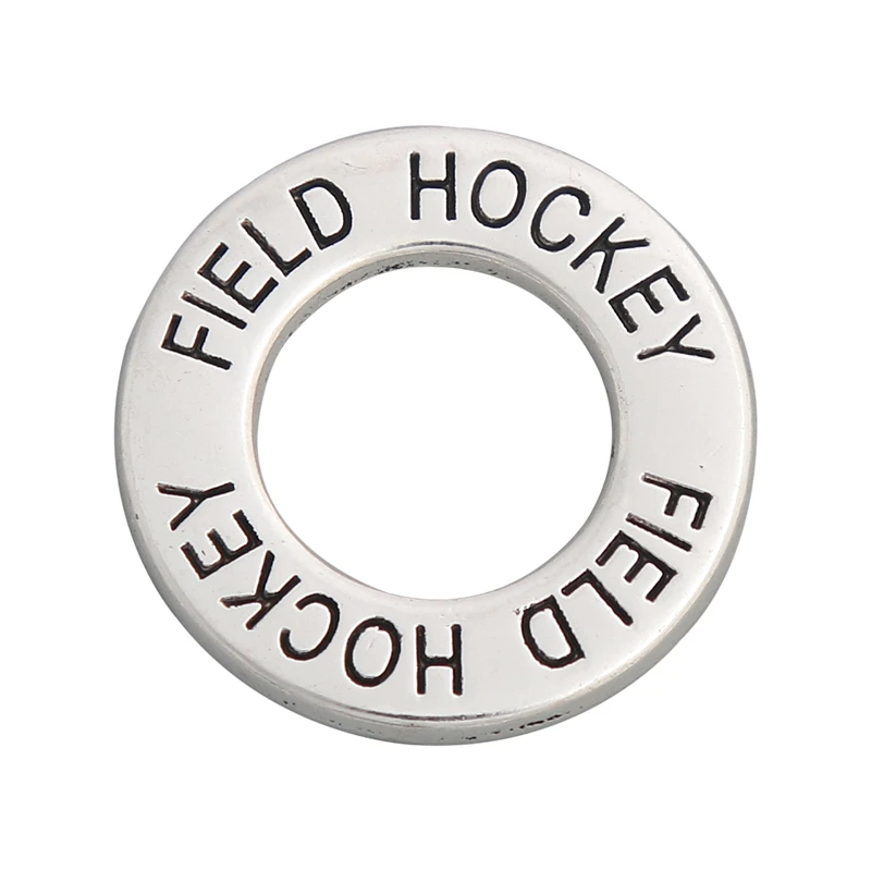RAINXTAR 24mm Round Alloy Field Hockey Circle Charms Ring Connector